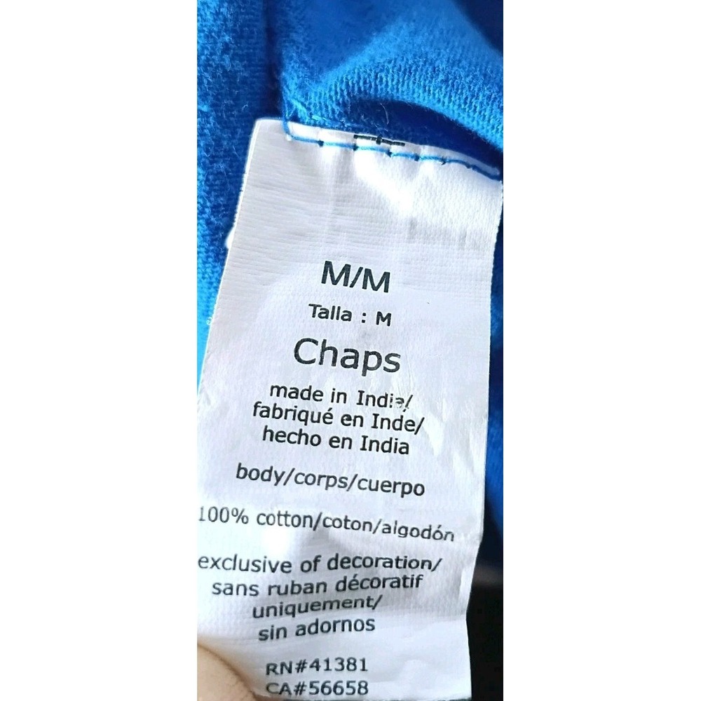Chaps Mens Blue Stripe Quarter Zip Long Sleeve Polo Shirt M Embroidered Logo - Picture 4 of 16
